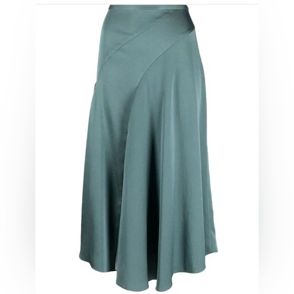 Vince Pleat-Detail Midi Skirt Drape Asymmetric Hem , size 0/XS - Picture 13 of 13